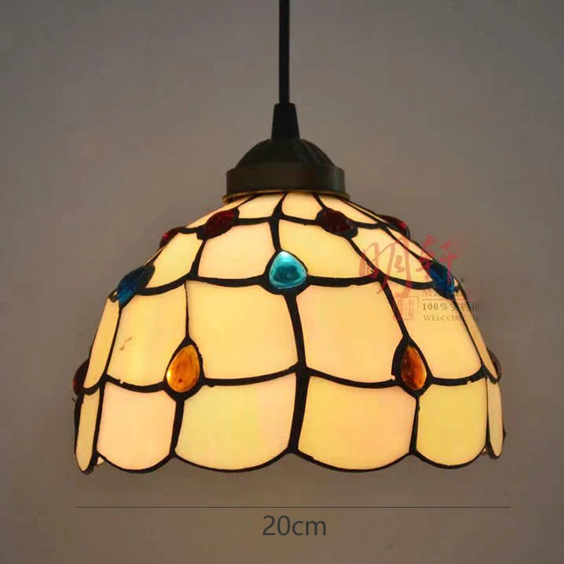 suspension tiffany vitrail pteris luminaire décoratif pour intérieur - vue 9 sur 9