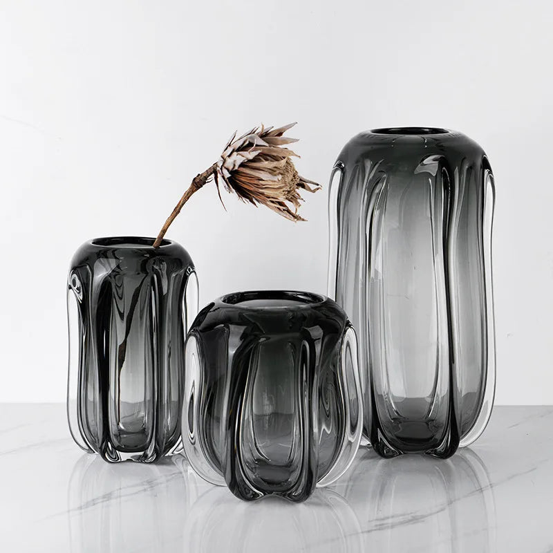vase en verre épais pour terrarium et décoration florale - vue 4 sur 9