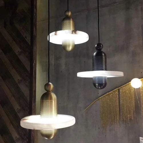 suspension en marbre à led design pour intérieur élégant - vue 3 sur 14