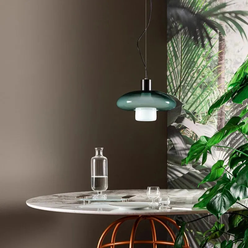 Italy Designer Glass Pendant Lamp Modern Ceiling Suspension Chandelier Hanging Light for Kitchen Island Dining Room - vue 2 sur 8