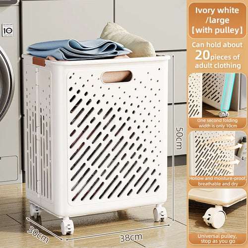 panier à linge pliable avec roulettes grande capacité multifonctionnel - vue 11 sur 14