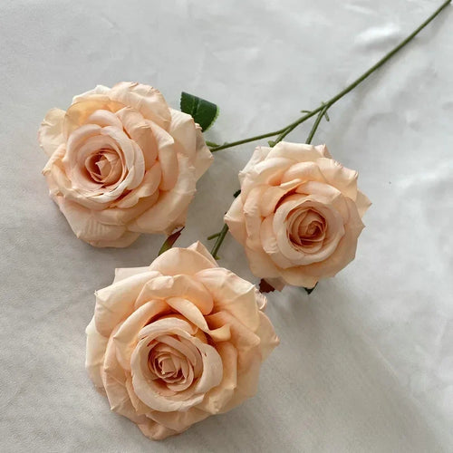 fleurs artificielles en velours roses décoratives pour intérieur - vue 7 sur 14