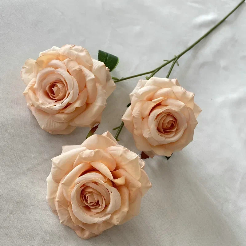 fleurs artificielles en velours roses décoratives pour intérieur - vue 6 sur 14