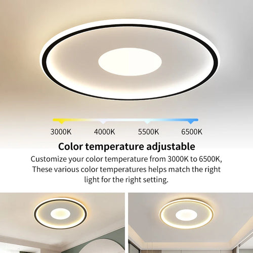 plafonnier led ultra mince moderne rond montage en surface - vue 4 sur 24