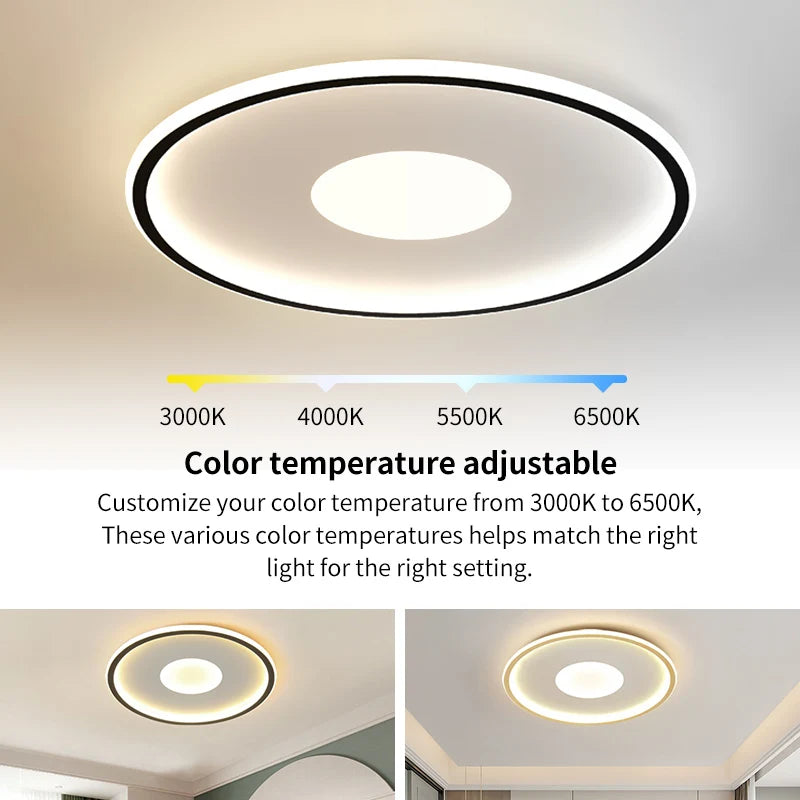 plafonnier led ultra mince moderne rond montage en surface - vue 3 sur 24