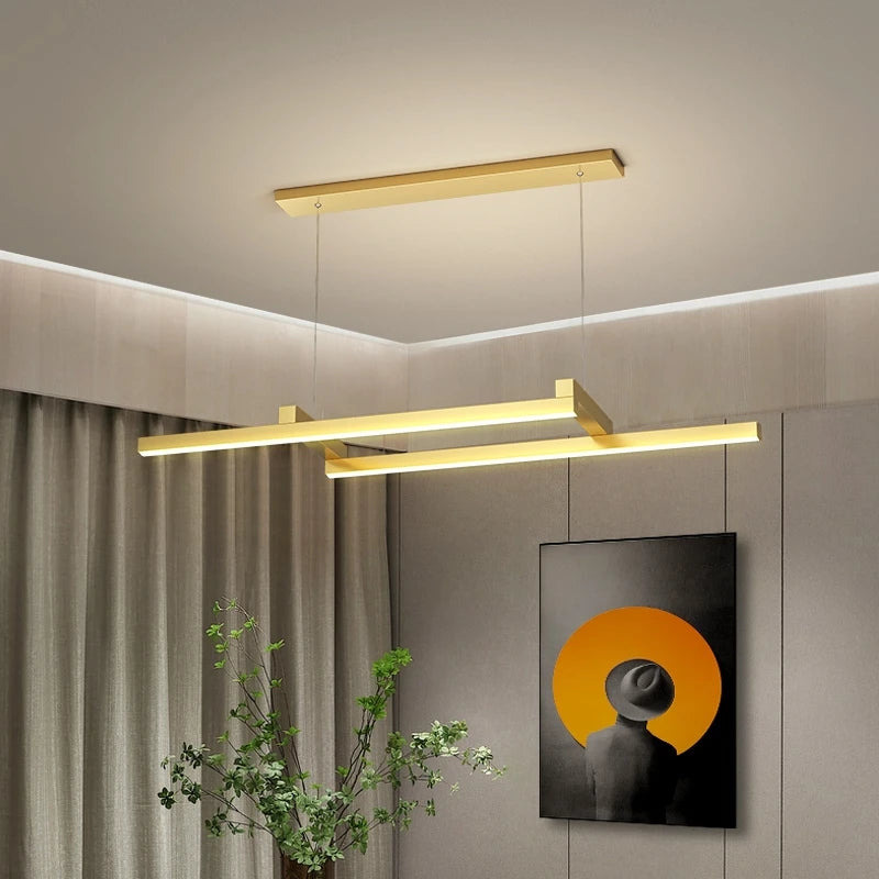 lampe led moderne lustre géométrique nordique designer bar - vue 5 sur 12