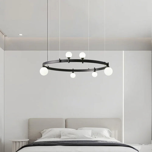 lustre moderne réglable en verre pour décoration artistique - vue 4 sur 10