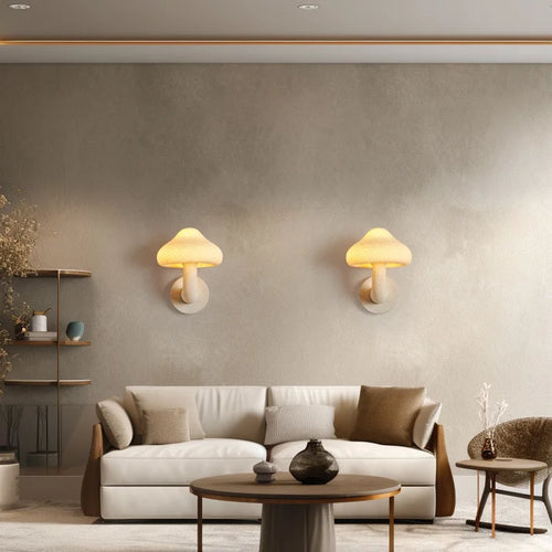 applique murale champignon style crème design nordique intérieur extérieur - vue 3 sur 5