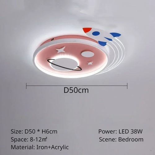 plafonnier nordique planète fusée led pour décoration enfant - vue 7 sur 9