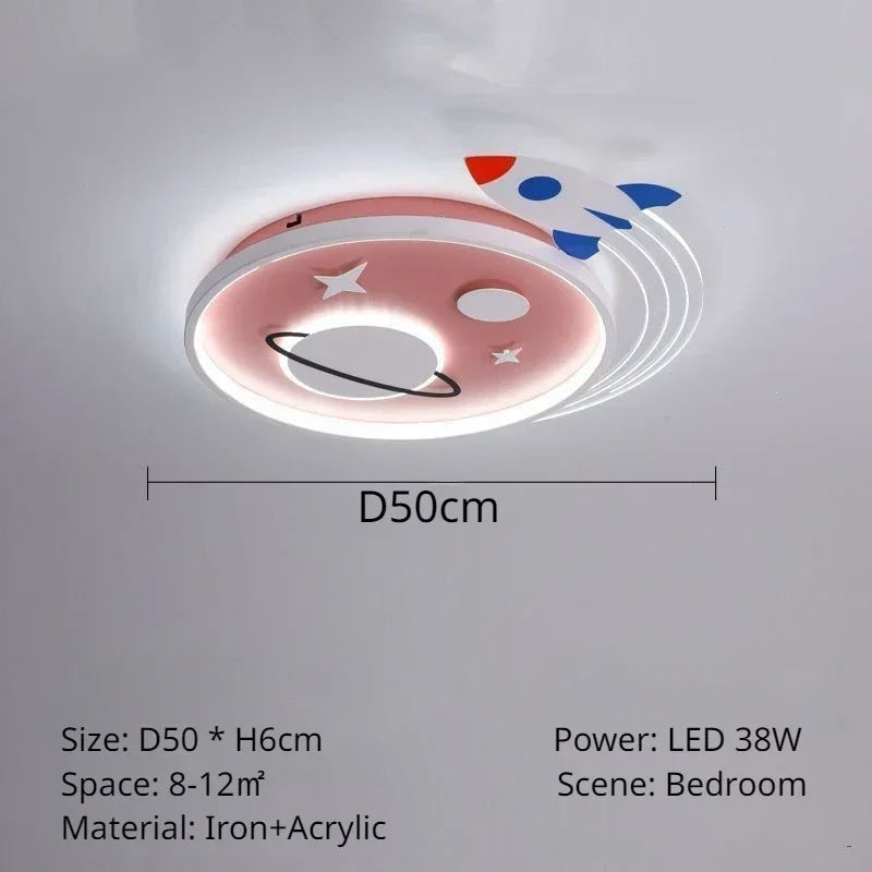 plafonnier nordique planète fusée led pour décoration enfant - vue 6 sur 9