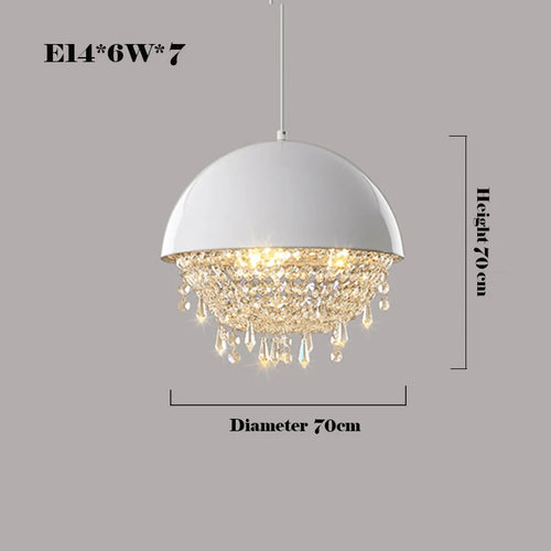 suspension moderne en métal et cristal design unique pour éclairage intérieur - vue 9 sur 18