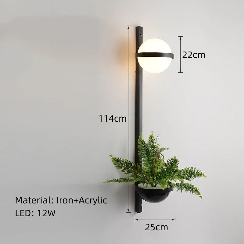 lustre moderne diy led avec pot de fleurs pour jardin céleste - vue 15 sur 18