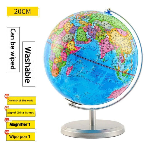 globe étudiant géographie avec lampe et base métallique pour bureau - vue 12 sur 14