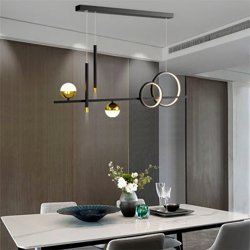 lustre linéaire nordique éclairage esthétique pour décoration intérieure - vue 4 sur 8