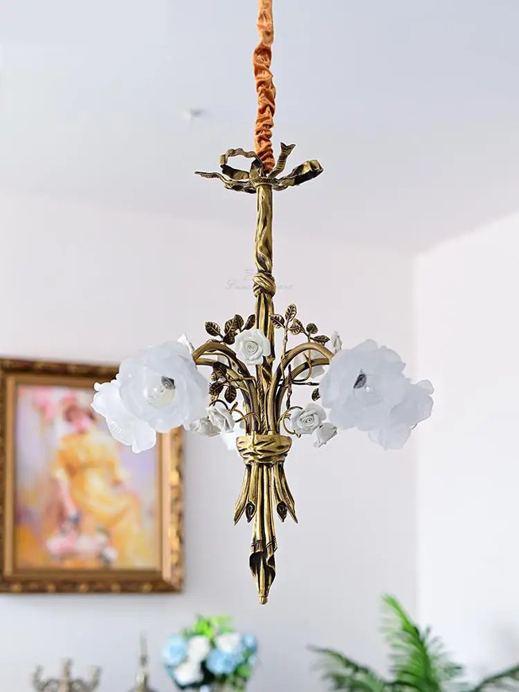 lustre moderne en cuivre pour éclairage artistique et luxueux - vue 4 sur 8