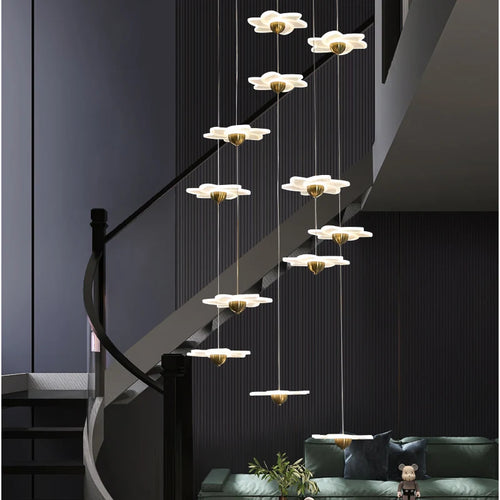 lustre moderne décoratif pour hall d'hôtel duplex luxe - vue 5 sur 26