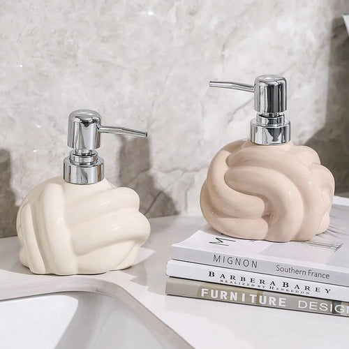 bouteille en céramique pour lotion et savon décorative - vue 5 sur 6