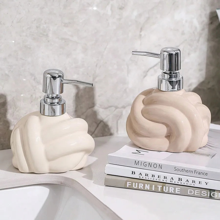 bouteille en céramique pour lotion et savon décorative - vue 4 sur 6