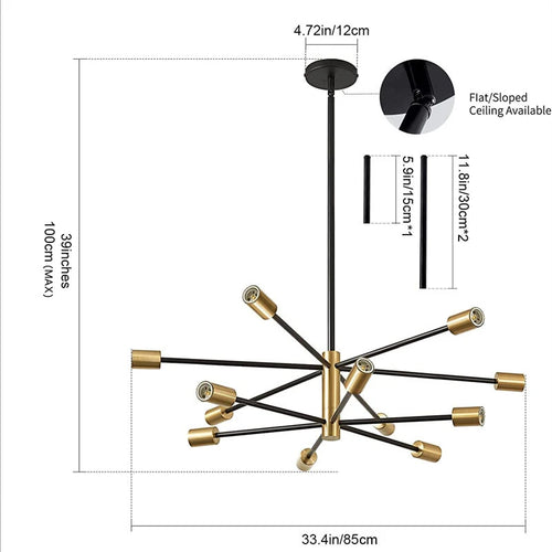 lustre de luxe moderne suspension led décoration nordique