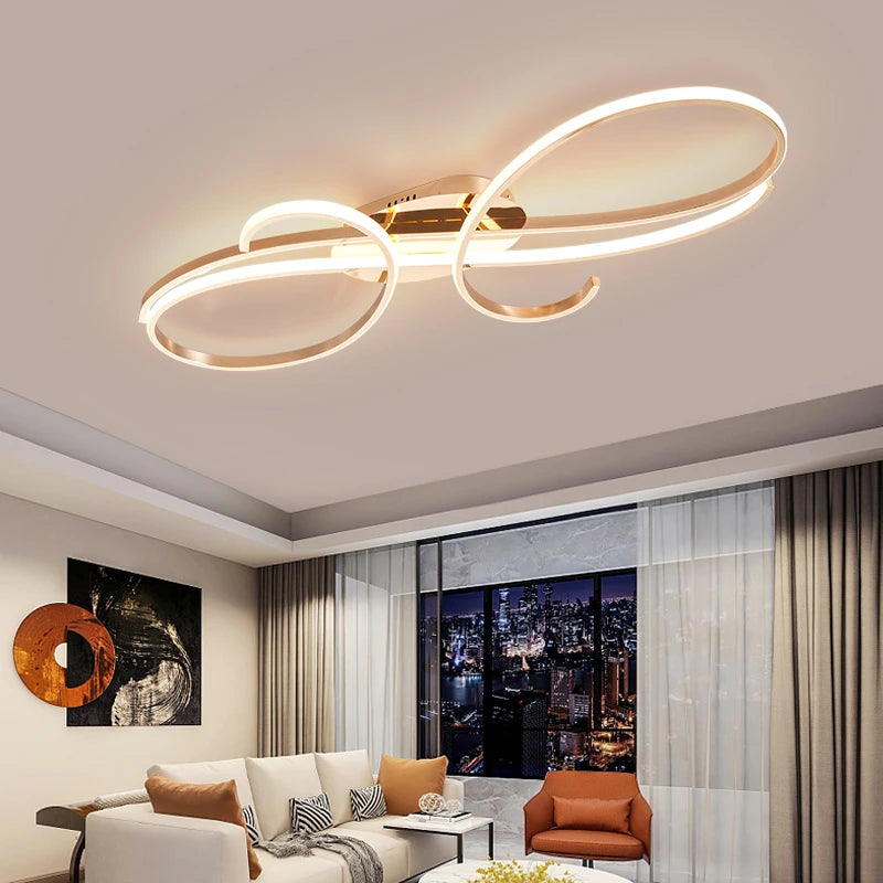 Electroplated Modern LED Chandelier, Suitable For Living Room, Bedroom, Carridor Foyer Study, Indoor Chandelier, Smart Home - vue 4 sur 15