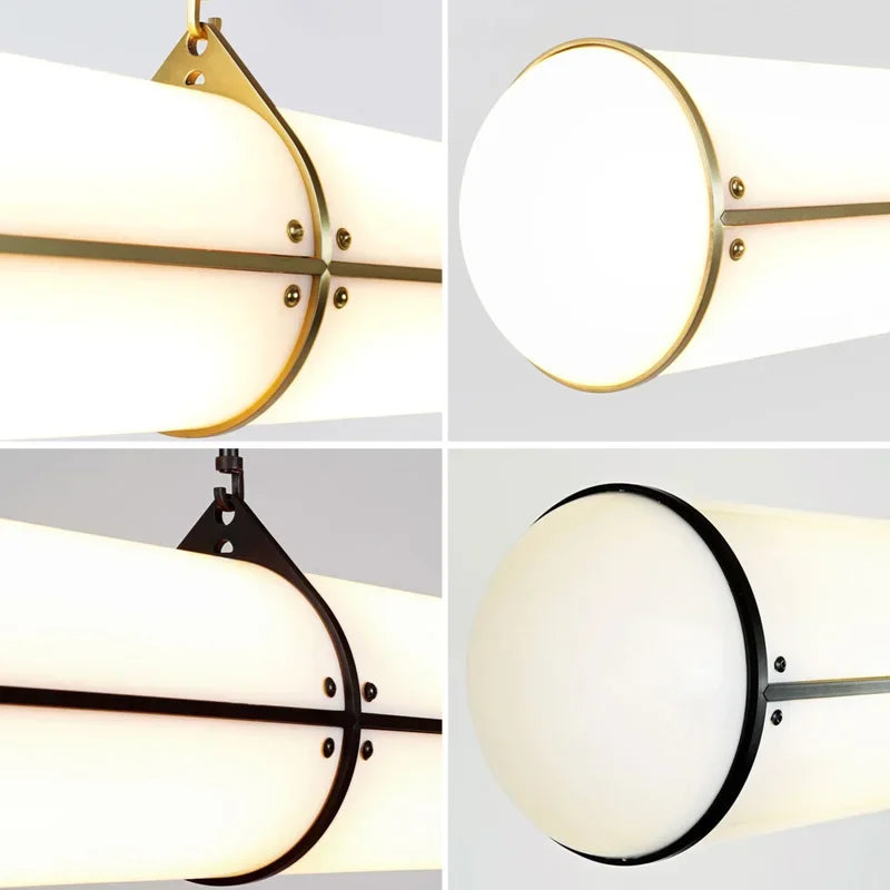 lustre rétro minimaliste design italien avec lampes suspendues acrylique - vue 6 sur 10