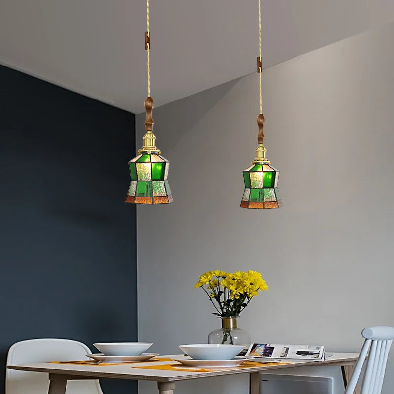 suspension nordique en cuivre avec verre teinté pour intérieur élégant - vue 6 sur 14