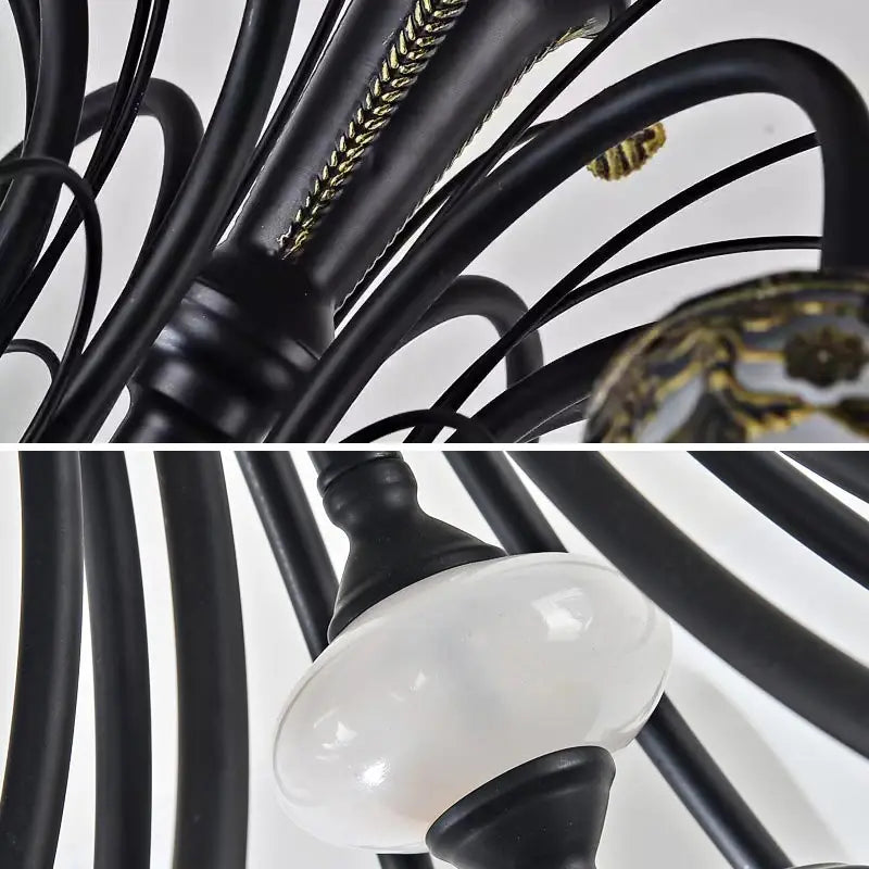 lustre à led rétro en verre pour intérieur vintage - vue 5 sur 15
