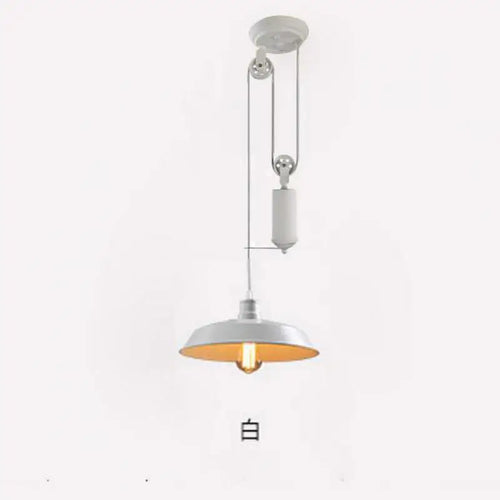 lustre industriel à poulie style loft rétro nordique éclairage bar - vue 7 sur 8