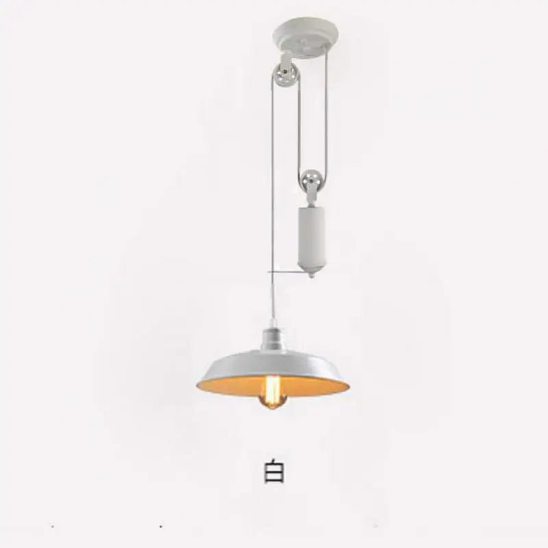 lustre industriel à poulie style loft rétro nordique éclairage bar - vue 7 sur 8