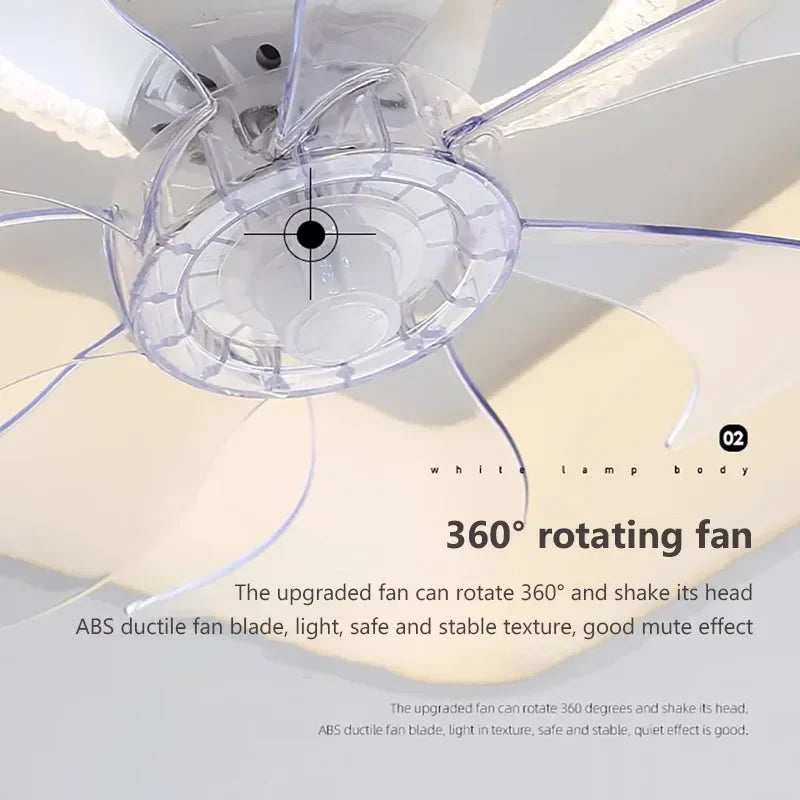 plafonnier moderne à leds avec ventilateur et télécommande - vue 9 sur 14