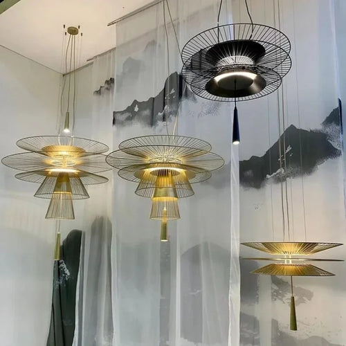lustre design moderne led minimaliste pour bar alimentaire - vue 3 sur 15