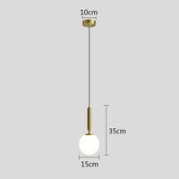 Moderne LED boule de verre installation or/noir intérieur cuisine suspension lampes chevet salle à manger éclairage décoration