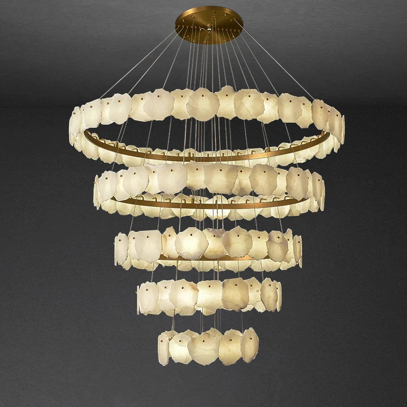 lustre en marbre naturel espagnol de grand luxe pour hôtel - vue 5 sur 15