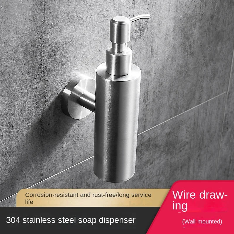 distributeur de savon mural en acier inoxydable 200 ml accessoires salle de bain - vue 6 sur 21