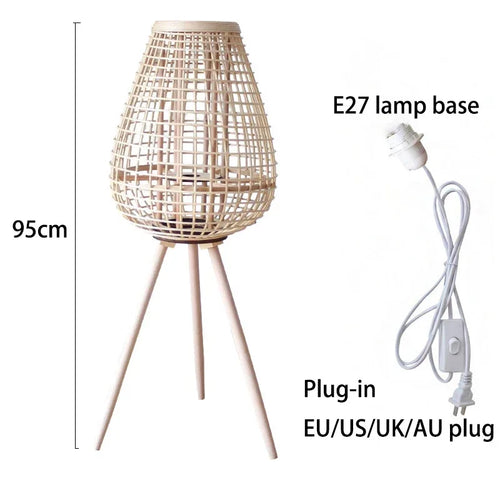 Lampe à vent en rotin avec pieds - vue 15 sur 18