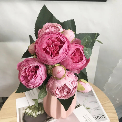 bouquet de pivoines artificielles pour décoration de mariage et maison - vue 12 sur 16