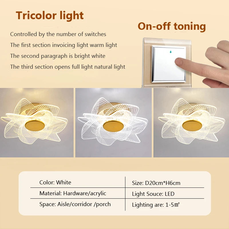 plafonnier led moderne en acrylique design pour intérieur décoratif - vue 18 sur 18