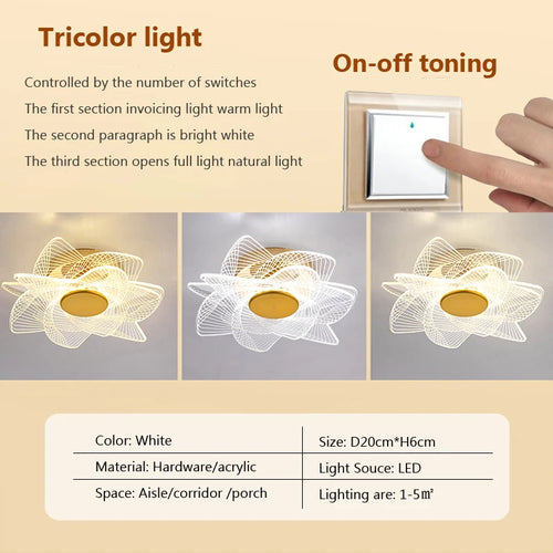 plafonnier led moderne en acrylique pour décoration intérieure - vue 19 sur 18