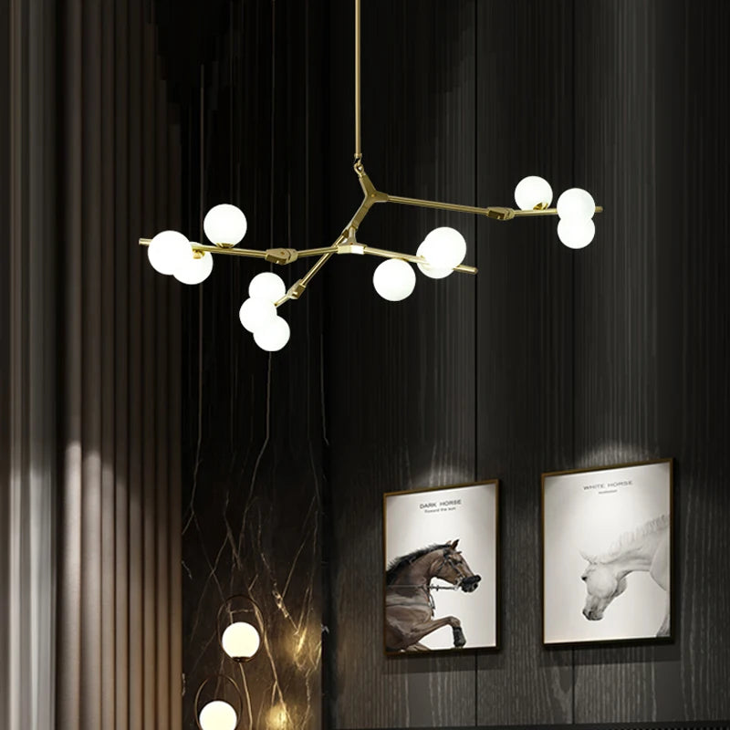 lustre moderne en verre pour décoration intérieure élégante - vue 3 sur 12