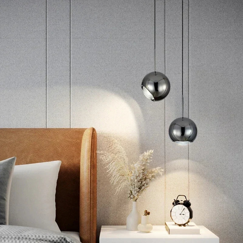 Suspension LED boule ronde moderne avec angle réglable - vue 4 sur 20