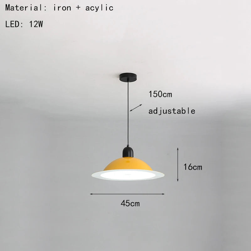 suspension led métal fil réglable lampe suspension - vue 17 sur 17