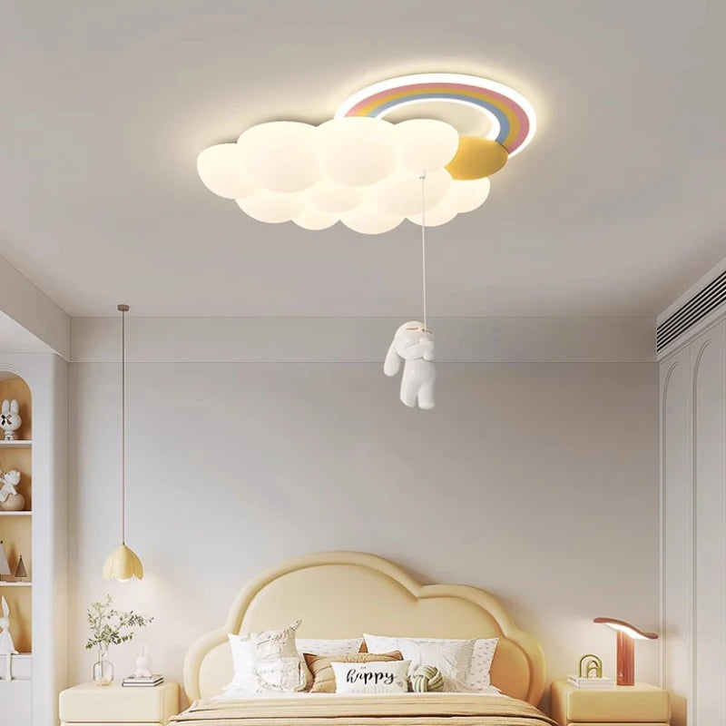 plafonnier led nuage arc-en-ciel pour chambre enfant - vue 3 sur 10