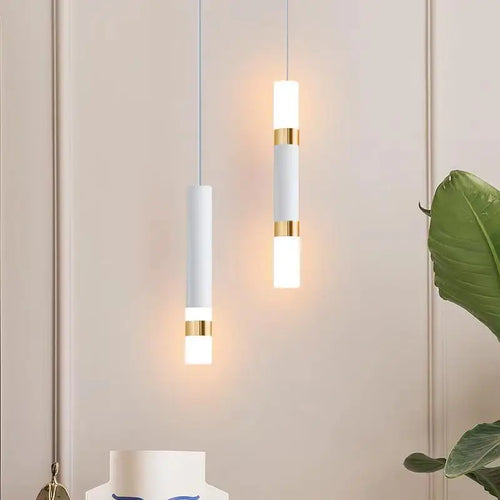 suspension LED en or art moderne long câble - vue 2 sur 26