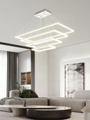 lustre led en aluminium fantaisie avec éclairage rectangulaire suspendu