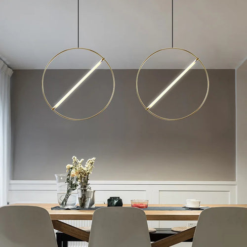 suspension LED design moderne simple luminaire décoratif rond - vue 5 sur 8
