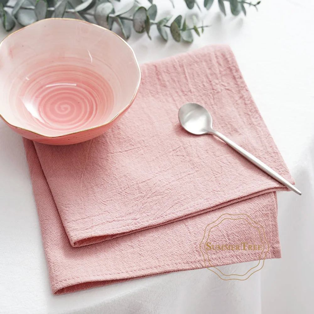 Serviette de table coton uni lavable lot 24 - vue 5 sur 7