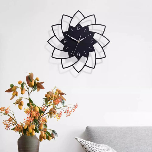 horloge murale silencieuse en forme de fleur décoration intérieure - vue 4 sur 6