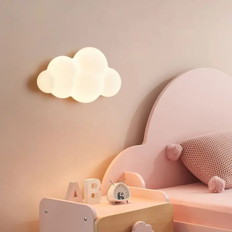 applique murale en forme de nuage pour enfants avec télécommande et gradation - vue 4 sur 8