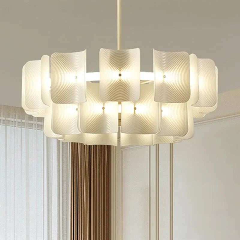 2024 LED Chandeliers Fingerprint Chandelier, Silent Style Eye Protection Living Room Bedroom Luxury Chandelier Home Decoration - vue 4 sur 9