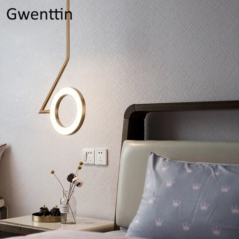 lustre anneau lune suspension moderne pour décoration intérieure - vue 5 sur 7